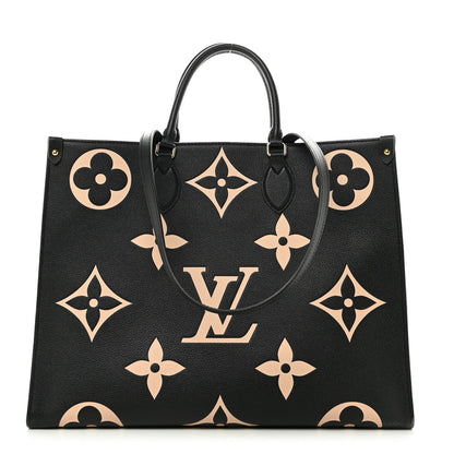 Louis Vuitton Empreinte Monogram Giant Onthego GM Tote Bag Black Beige