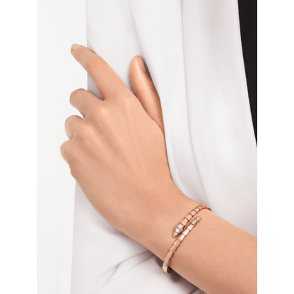 18K Rose Gold Diamonds BVLGARI Serpenti Viper Bracelet