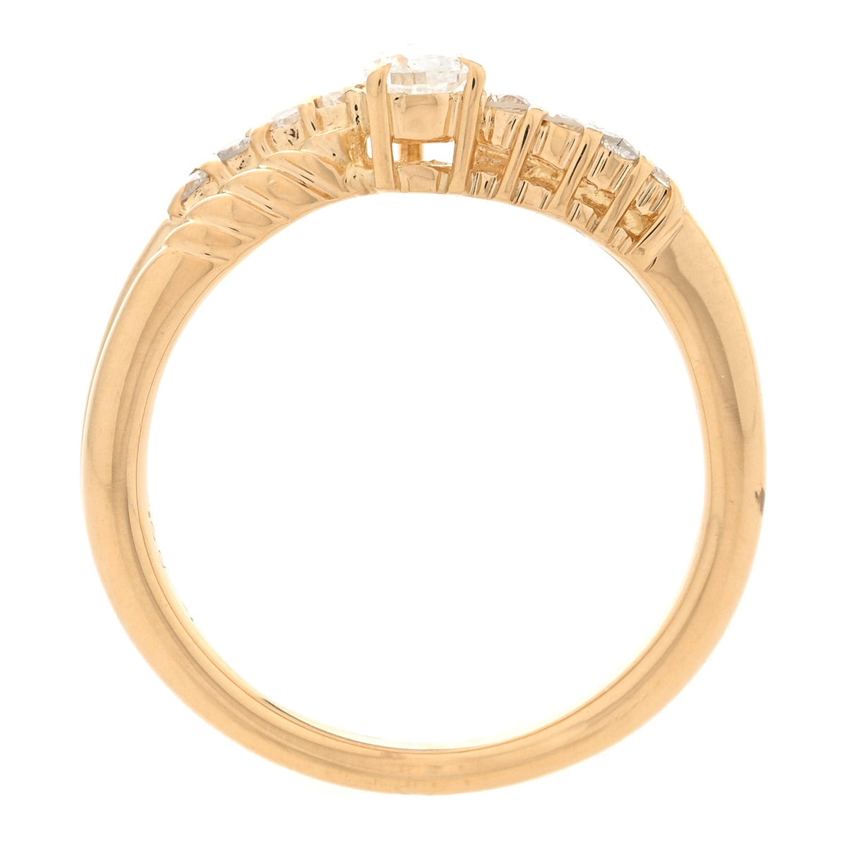 Parker & West 18K Yellow Gold Diamond Pear Cut Ring 52 6