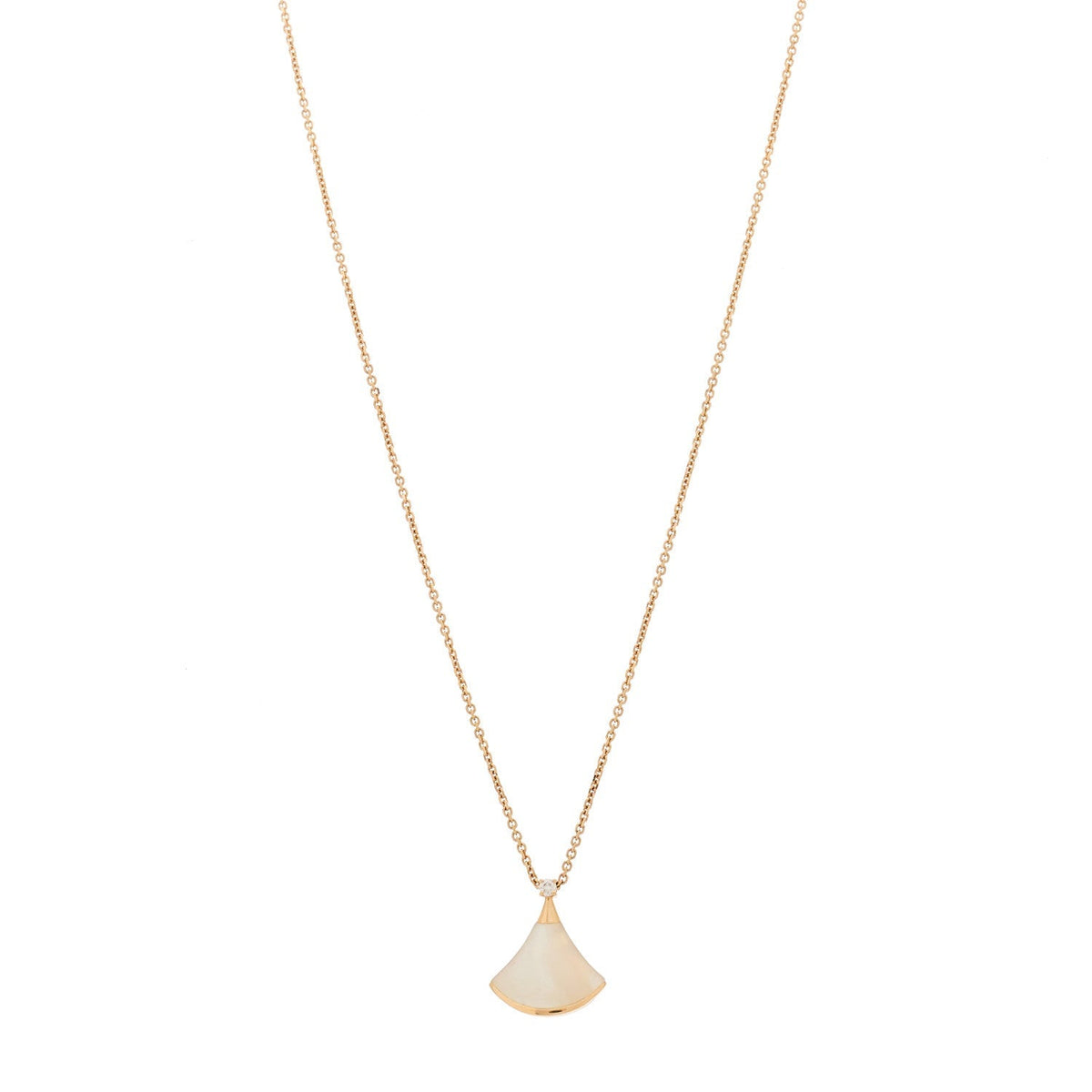 Bulgari 18K Rose Gold Diamond Mother of Pearl Small Divas' Dream Pendant Necklace