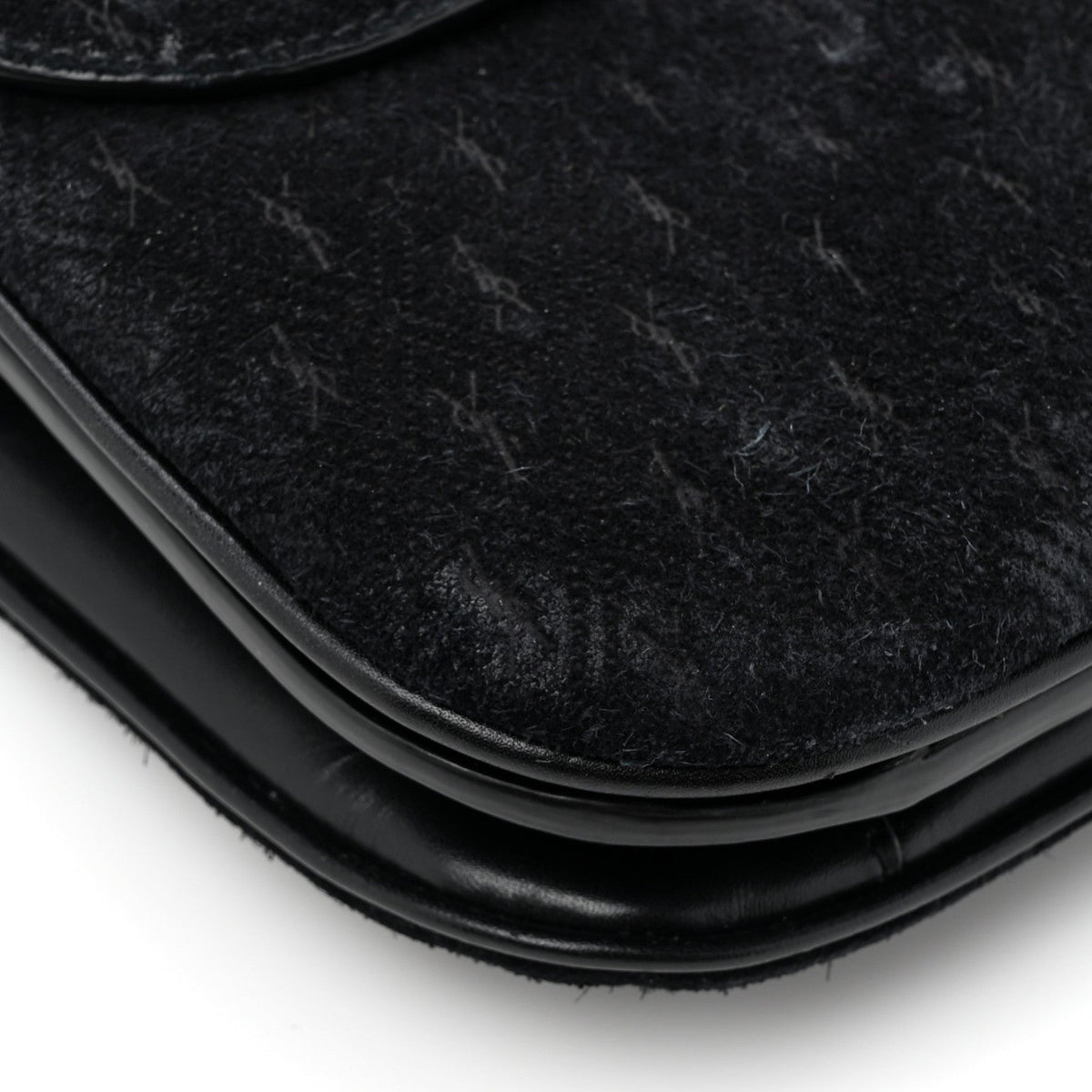 Saint Laurent Suede Le Monogramme Satchel Black