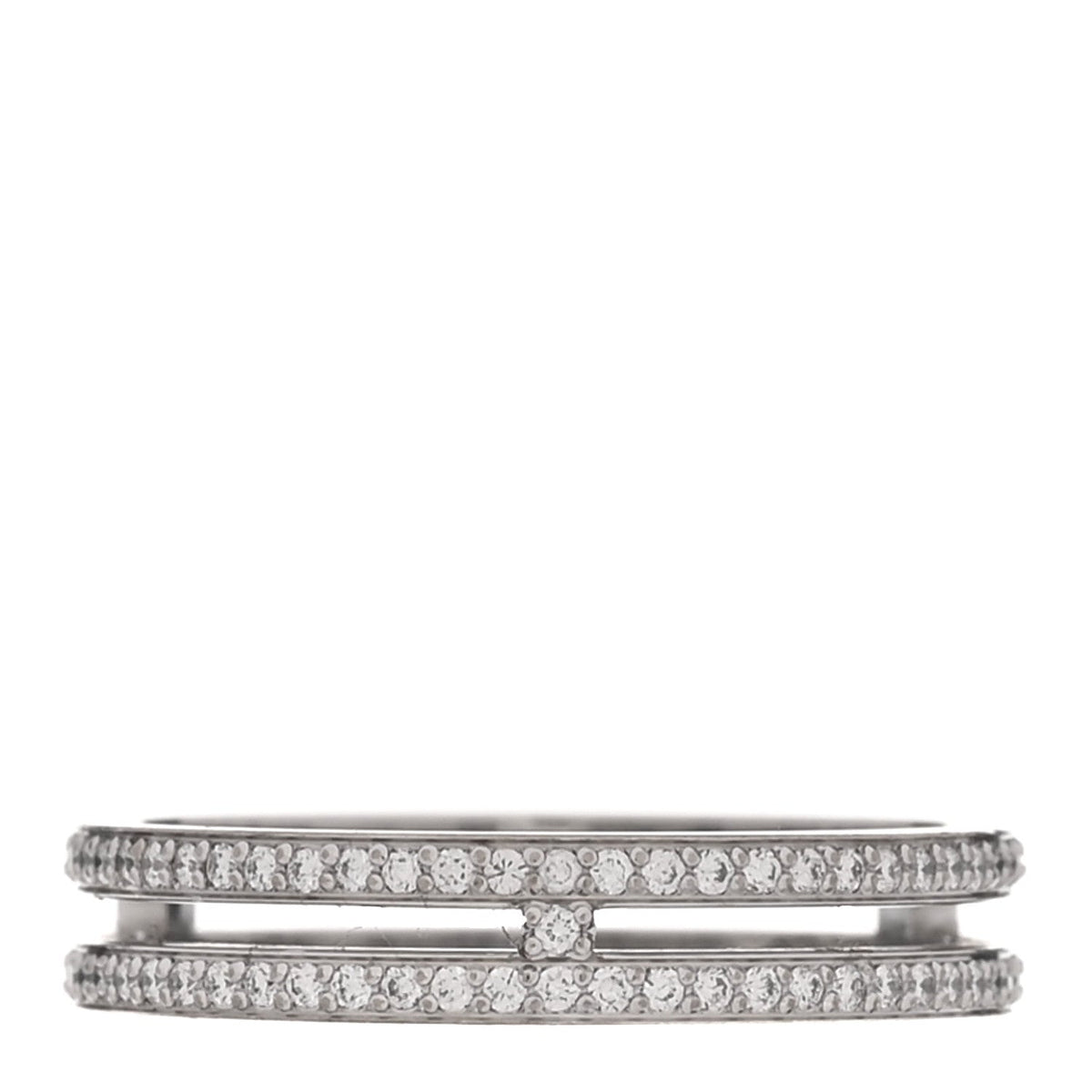 Hermes 18K White Gold Diamond Ariane Wedding Band Ring 51 5.75
