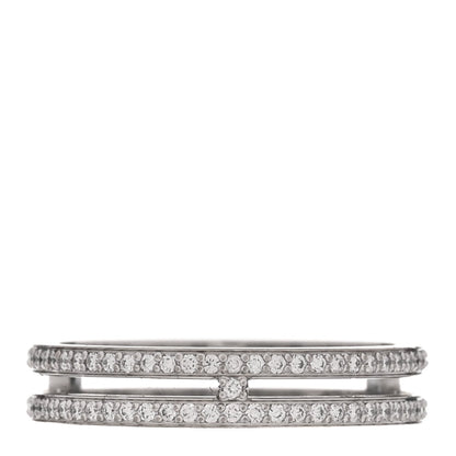 Hermes 18K White Gold Diamond Ariane Wedding Band Ring 51 5.75