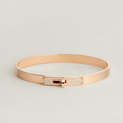18K Gold Diamonds Hermes Kelly Small Model Bracelet