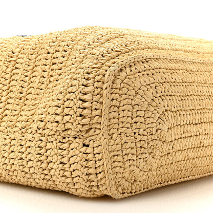 Saint Laurent Raffia Rive Gauche Tote Natural