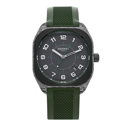 Hermes Glass Fiber Ceramic Rubber 39mm H08 Automatic Watch Vert 1946267