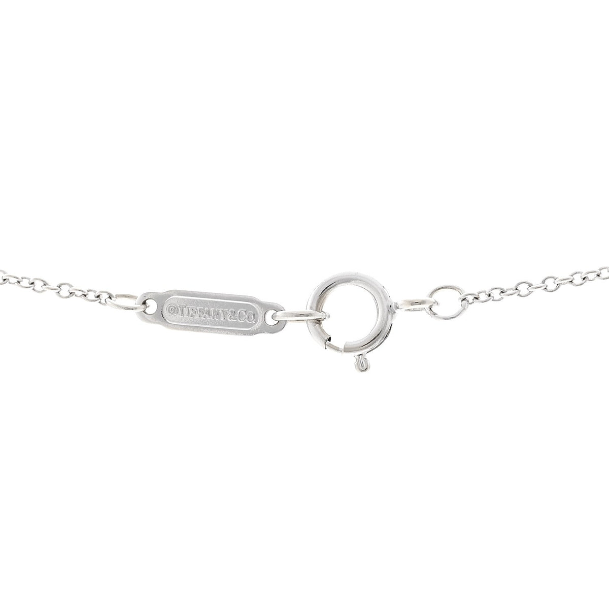 Tiffany 18K White Gold Diamond Metro Heart Pendant Necklace