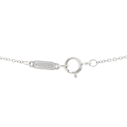 Tiffany 18K White Gold Diamond Metro Heart Pendant Necklace
