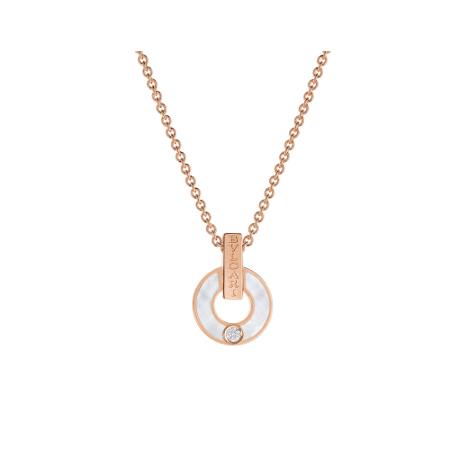 18K Rose Gold Mother of Pearl Diamonds BVLGARI Necklace
