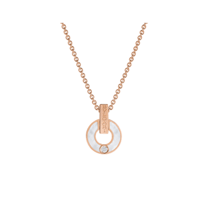18K Rose Gold Mother of Pearl Diamonds BVLGARI Necklace