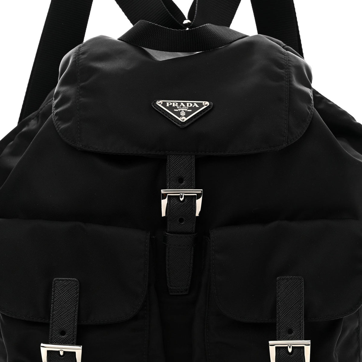 Prada Tessuto Nylon Saffiano Medium Backpack Black