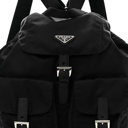 Prada Tessuto Nylon Saffiano Medium Backpack Black