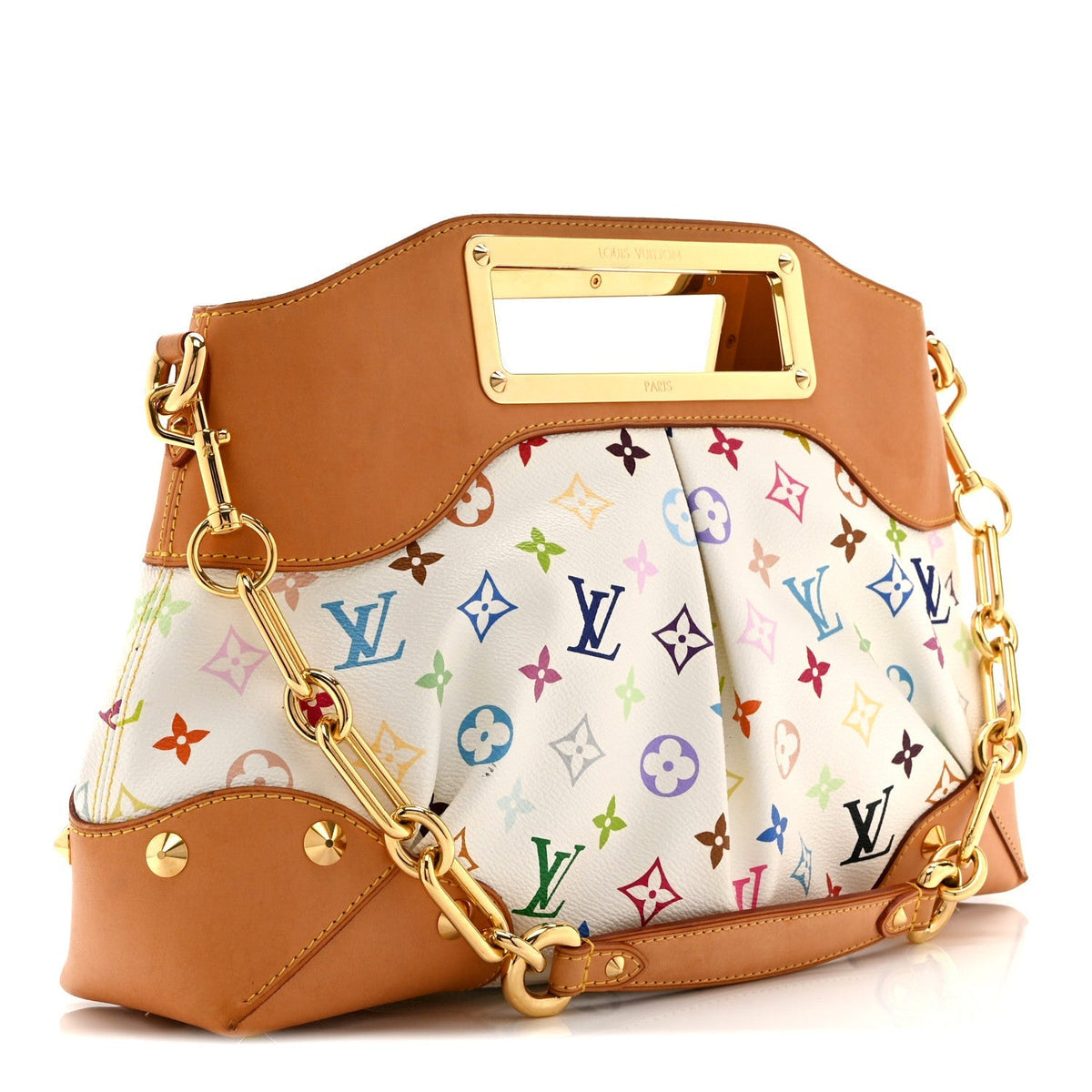 Louis Vuitton Canvas Monogram Multicolor Judy MM Shoulder Bag White