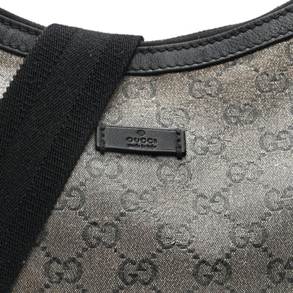 Gucci Lurex Monogram Medium Half Moon Hobo Black