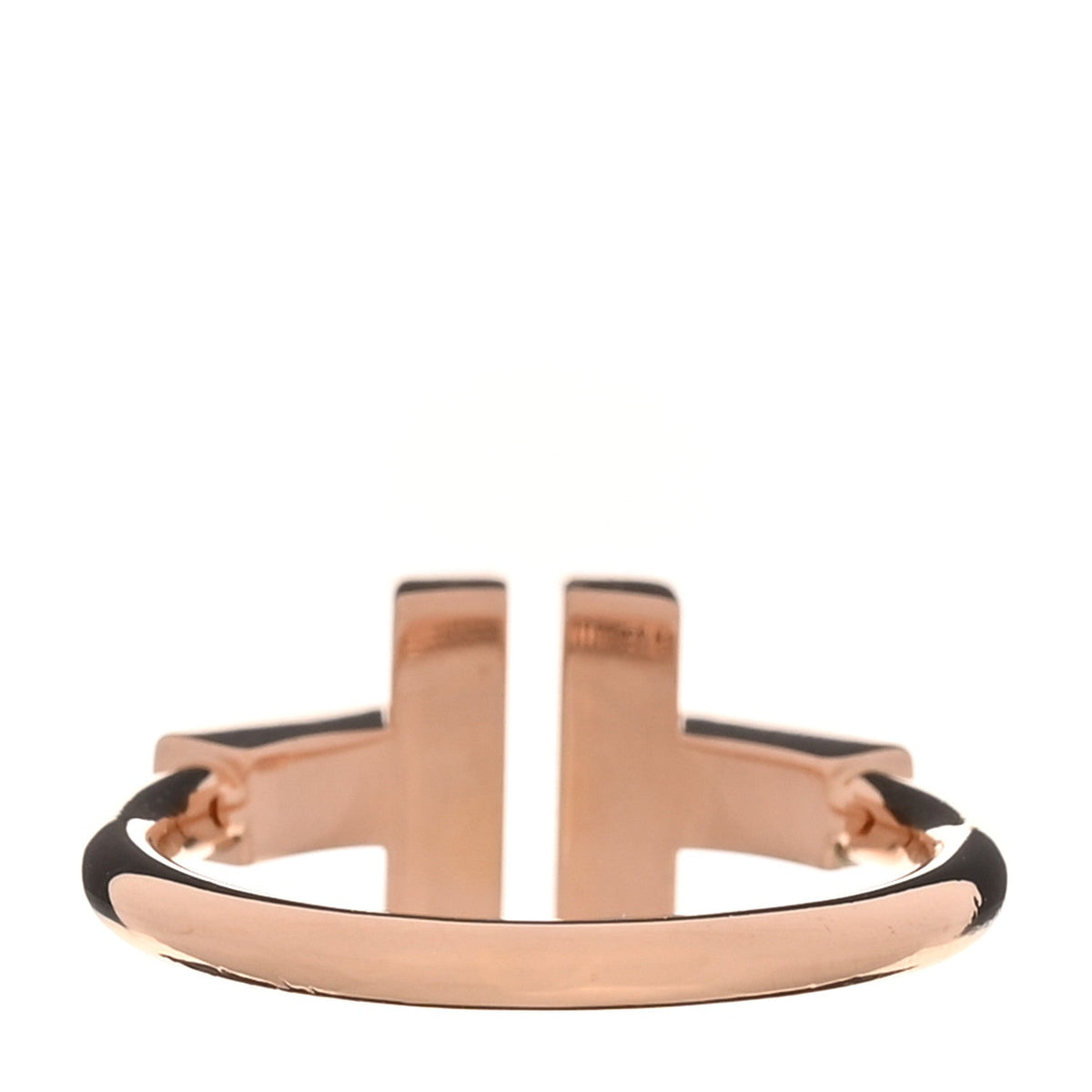 Tiffany 18K Rose Gold Black Onyx T Wire Ring 49 5