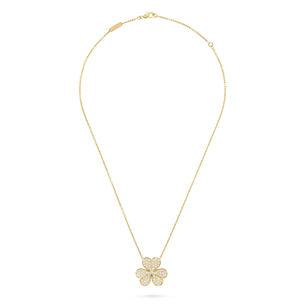 18K Gold Diamond VCA Frivole Large Pendant