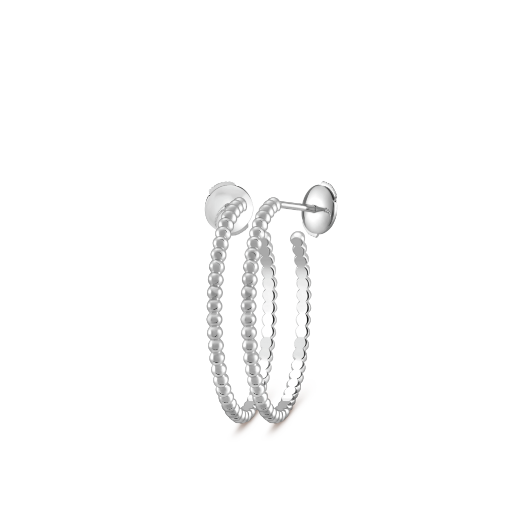 18K Gold VCA Perlée Pearls of Gold Small Hoop Earrings