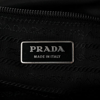 Prada Re-Nylon Vela Saffiano Pocket Double Zip Shoulder Bag Black