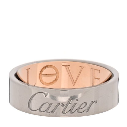 Cartier 18K White Pink Gold 5.5mm Astro LOVE Ring 50 5.25