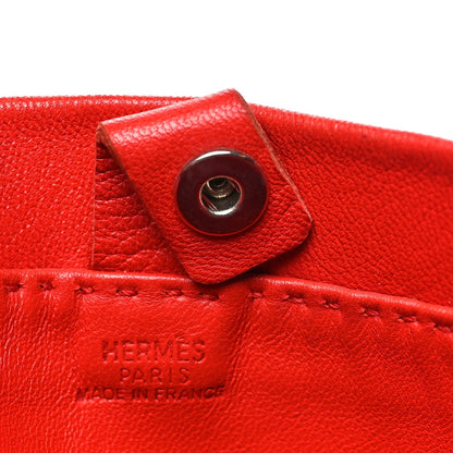 Hermes Lambskin Clou De Selle Pouch Rouge