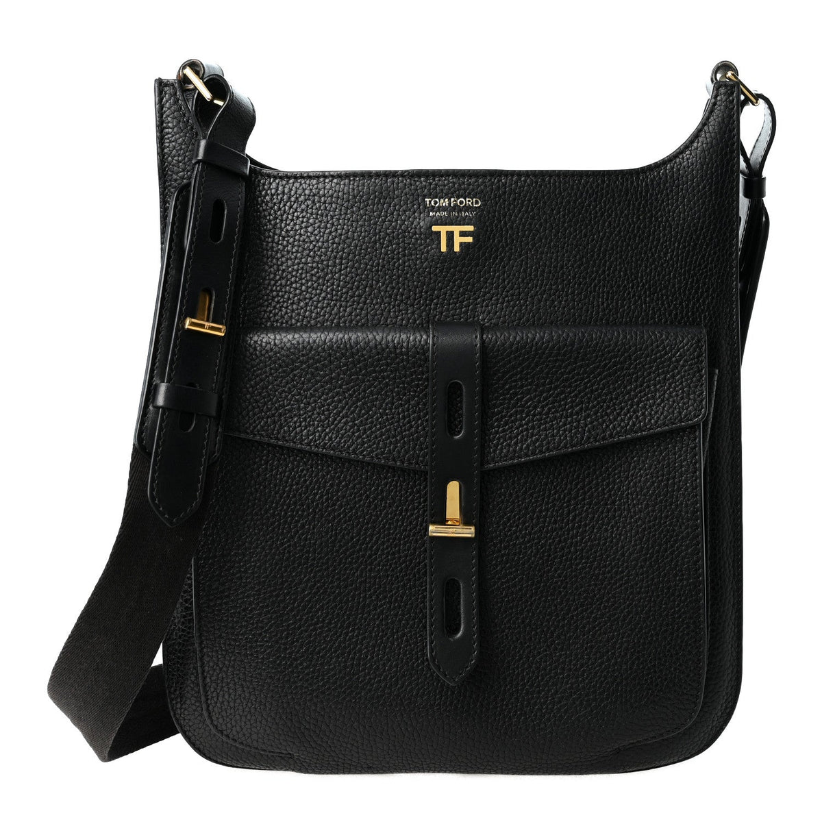 Tom Ford Grained Calfskin Rialto Crossbody Black