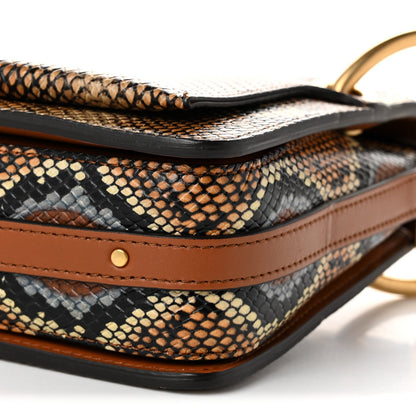 Chloe Calfskin Snakeskin Embossed Small Roy Bag Multicolor