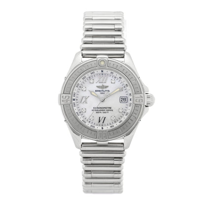 Breitling Stainless Steel Diamond Mother of Pearl 32mm Lady Cockpit Quartz Watch A71365