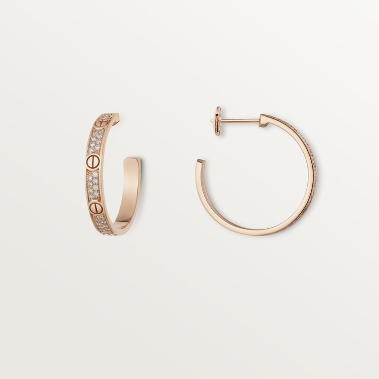 18K Gold Diamonds Cartier Love Earrings