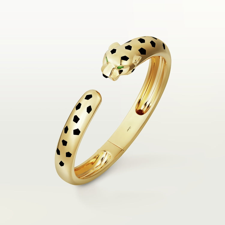 18K Gold Tsavorite Garnets Onyx Cartier Panthère De Cartier Bracelet
