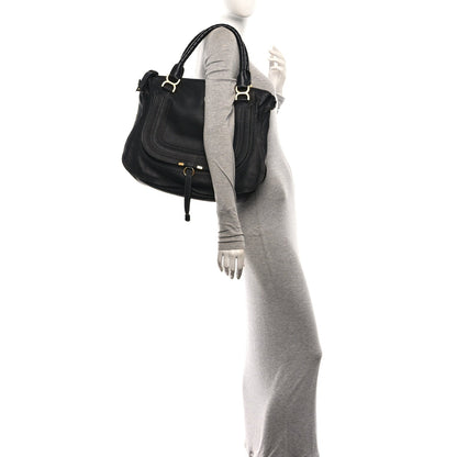 Chloe Calfskin Large Marcie Satchel Black