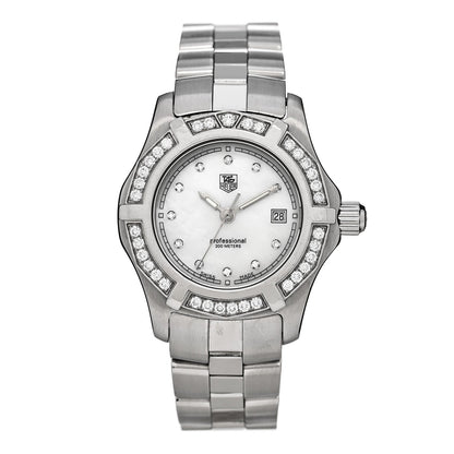 Tag Heuer Stainless Steel Diamond 27mm Professional 2000 Watch Mother of Pearl WN131J