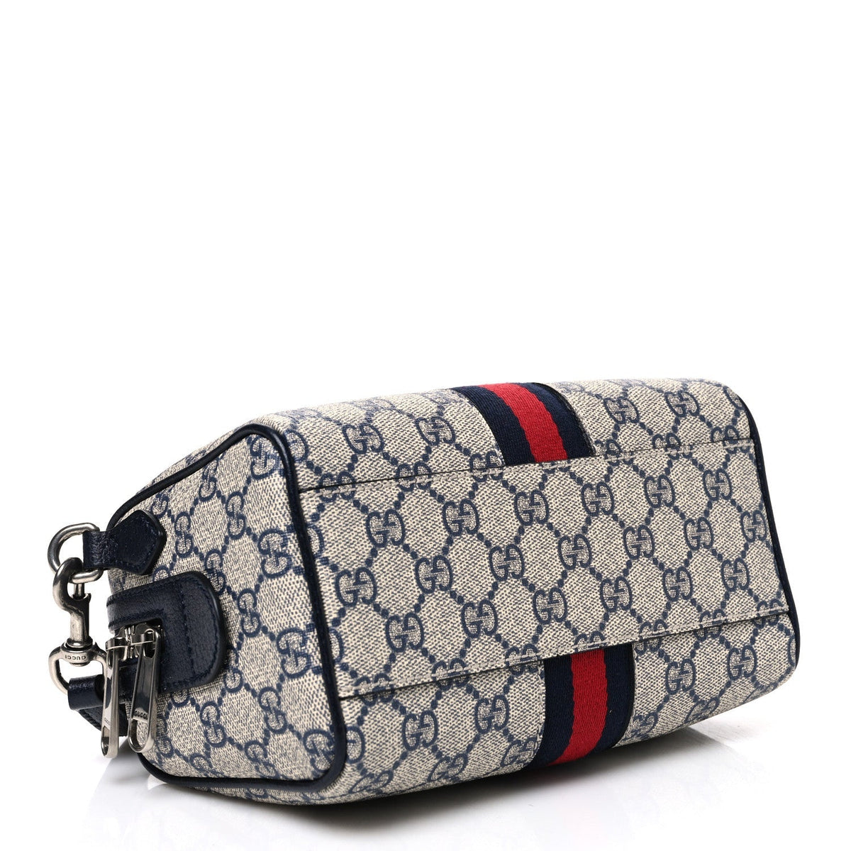 Gucci GG Supreme Calfskin Mini Ophidia Top Handle Bag Beige Blue