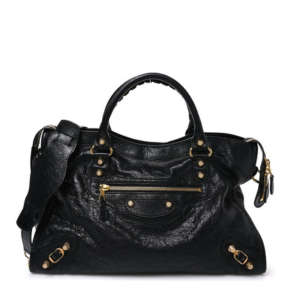 Balenciaga Agneau Giant 12 Gold City Black