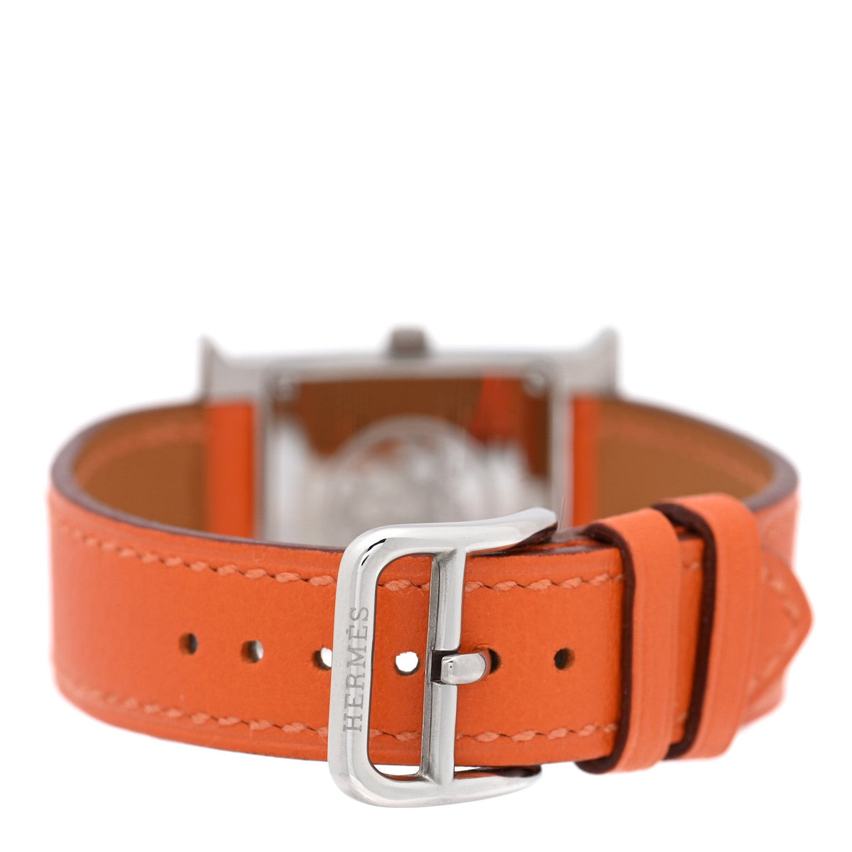 Hermes Stainless Steel Swift 21mm Heure H Watch Orange 1844390