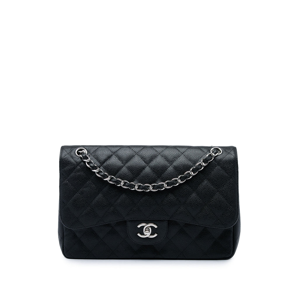 Classic Double Flap Bag Quilted Caviar Jumbo