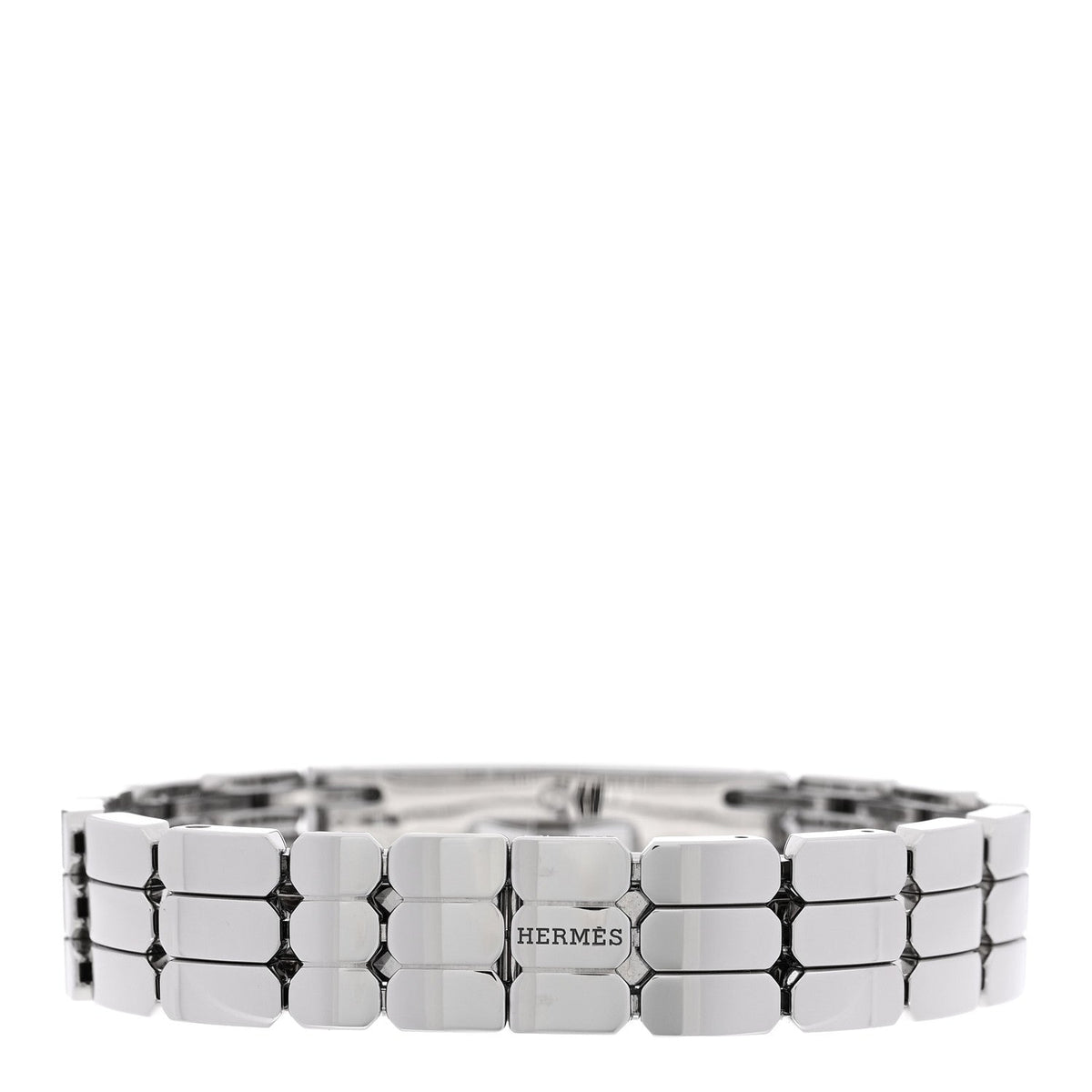 Hermes Stainless Steel Diamond Pave 16mm Kelly Watch 1937817