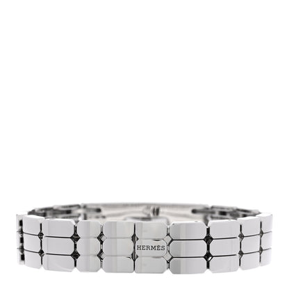 Hermes Stainless Steel Diamond Pave 16mm Kelly Watch 1937817