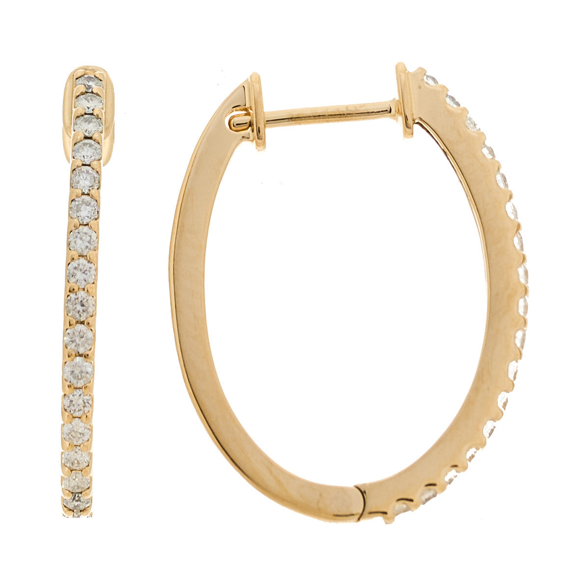 18K Yellow Gold Diamond 0.30ctw Hoop Earrings