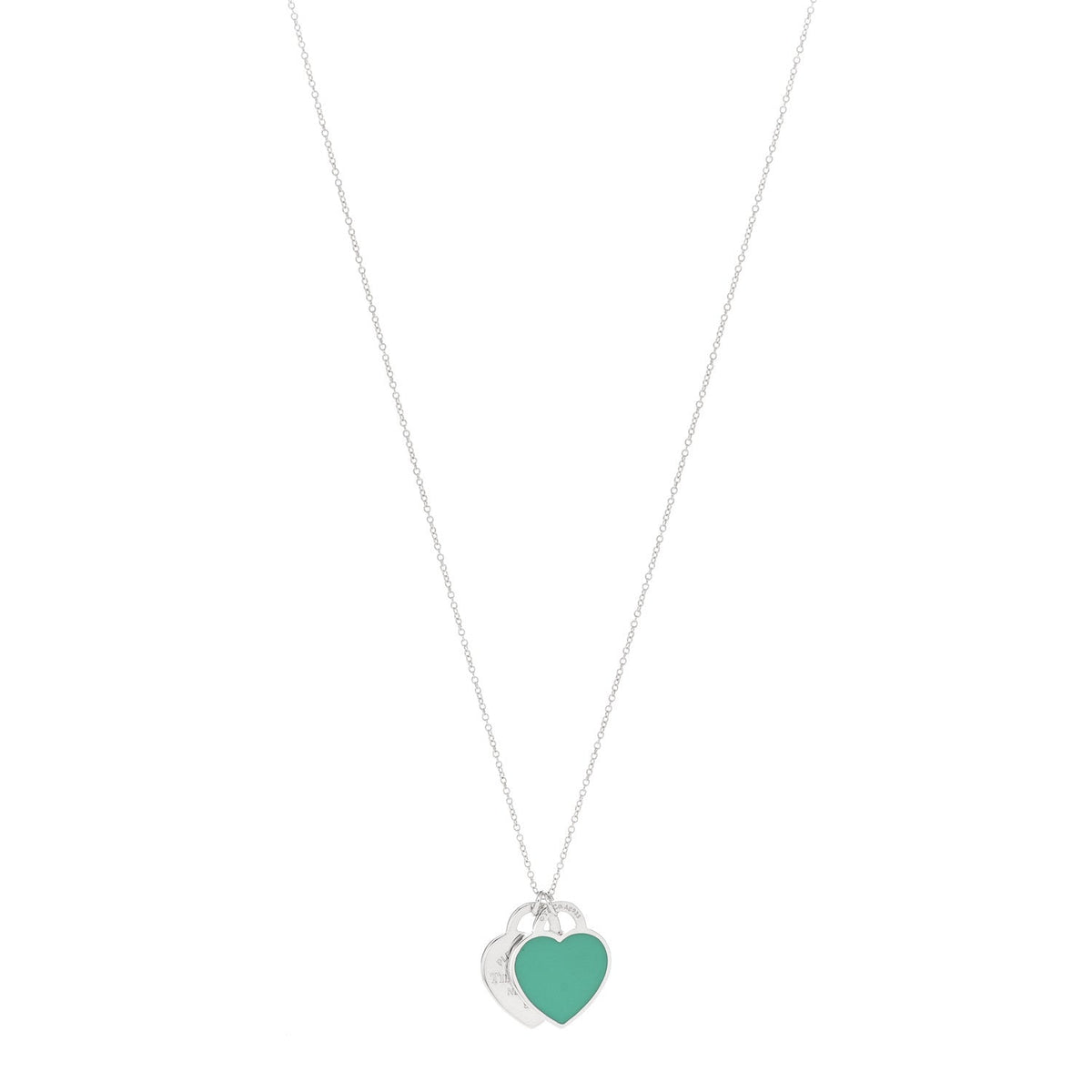 Tiffany Sterling Silver Enamel Return to Tiffany Heart Necklace Blue 40.6cm