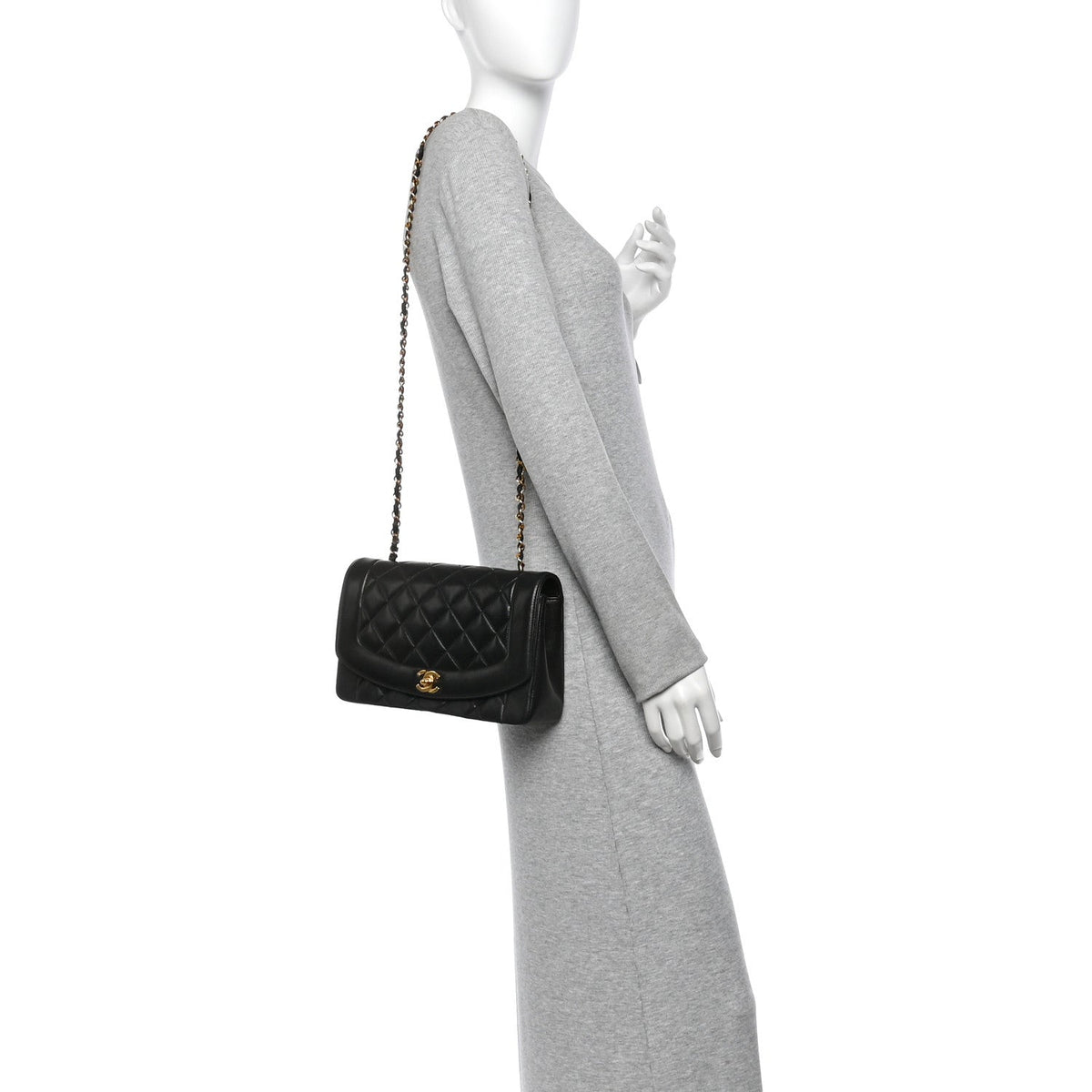 Chanel Lambskin Quilted Medium Single Flap Black 1983003