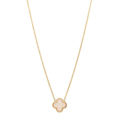 Van Cleef & Arpels 18K Yellow Gold Mother of Pearl Pure Alhambra Pendant Necklace 41.9cm
