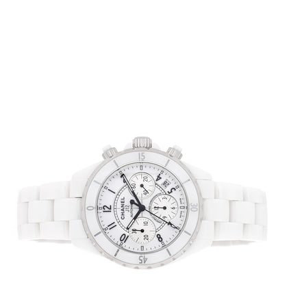 Chanel Stainless Steel Ceramic 41mm J12 Chronograph Automatic Watch White 1945373