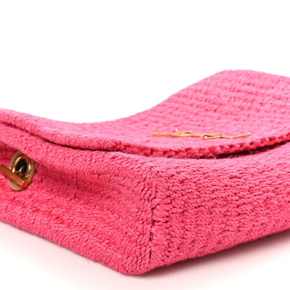 Saint Laurent Raffia Medium Monogram Kate Satchel Pink Glow