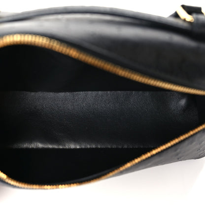 Loro Piana Ostrich L19 Extra Pocket Pouch Black