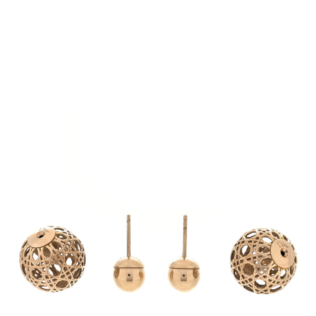 Christian Dior Gold Cannage Mise En Dior Tribal Earrings