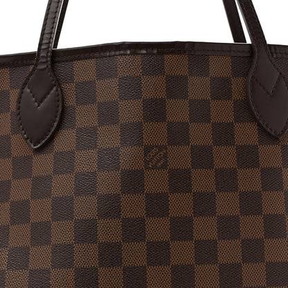 Louis Vuitton Coated Canvas Damier Ebene Neverfull MM Tote Bag Brown 1983208