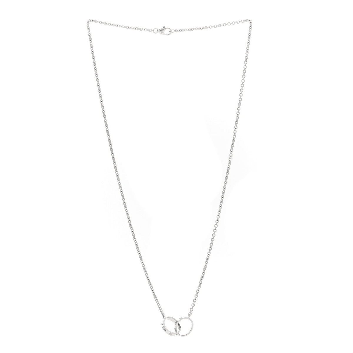 Cartier 18K White Gold Interlocking LOVE Necklace