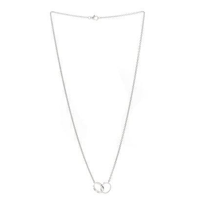 Cartier 18K White Gold Interlocking LOVE Necklace