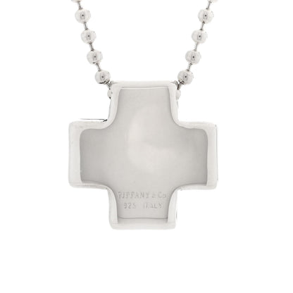 Tiffany Sterling Silver Square Cross Pendant Necklace