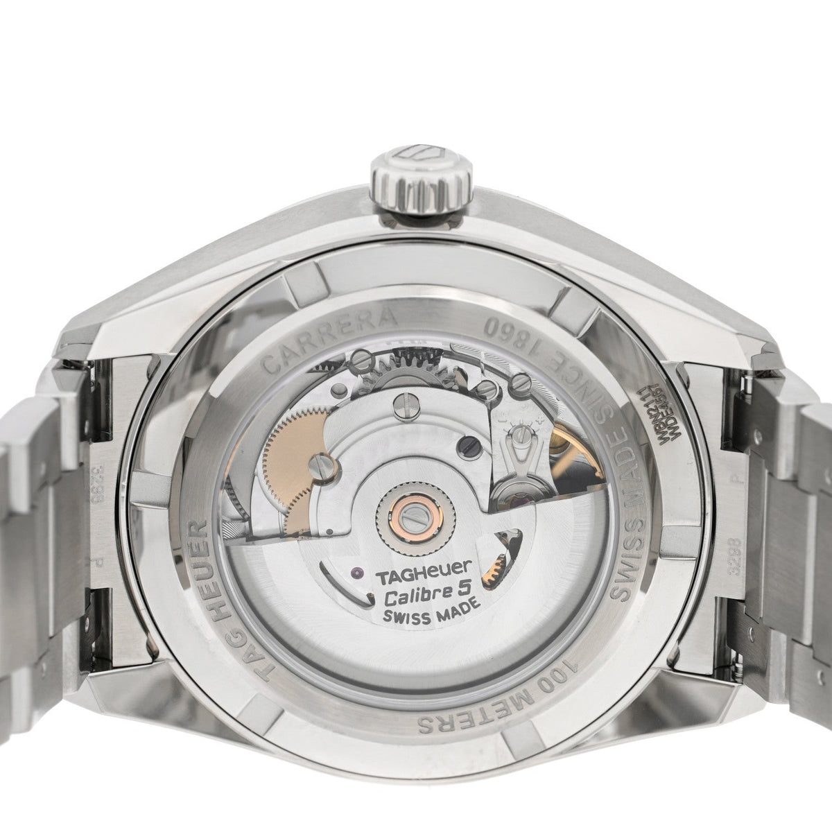 Tag Heuer Stainless Steel 39mm Carrera Caliber 5 Automatic Watch Silver WBN2111